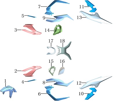 Plasticos delanteros Grand Tour